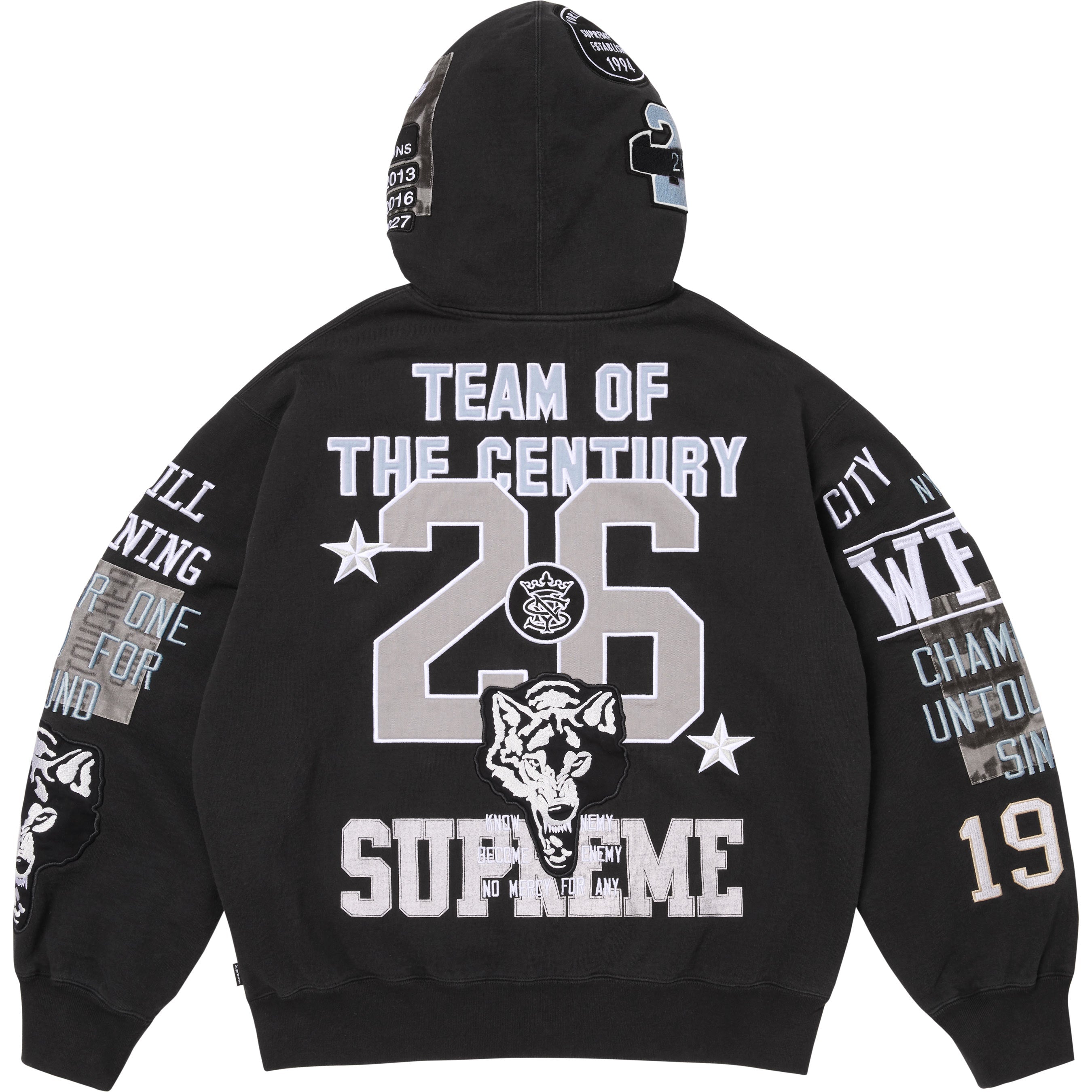 Warriors Appliqué Zip Up Hooded Sweatshirt view 7